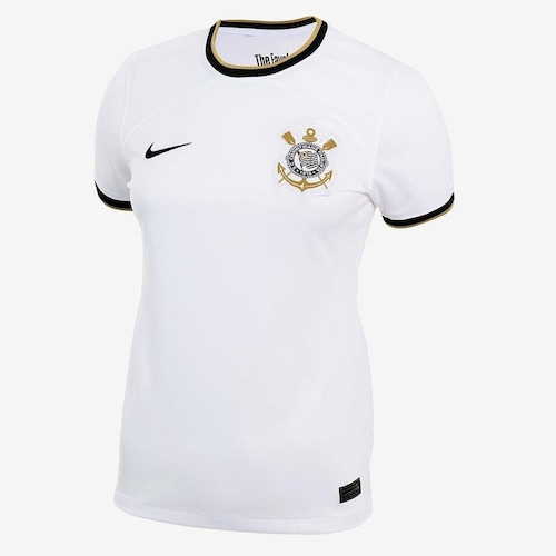 Camisa Corinthians Juvenil Pré-Jogo Nike - Branco+Preto