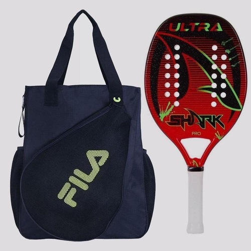 Raquete de Beach Tennis Fila Shark Ultra com Bolsa Menor preço em Raquete de Beach Tennis Fila Shark Ultra com Bolsa