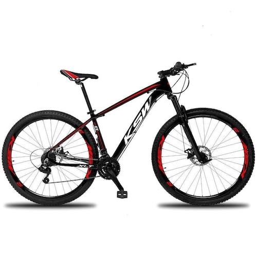 Bicicleta Ksw Xlt Disc M T17 Aro 29 Susp. Dianteira 21 Marchas - Preto/vermelho