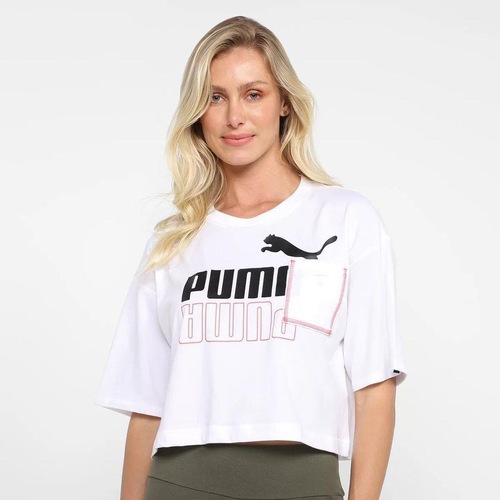 Menor preço em Blusa Feminina Manga Curta Cropped Puma Power Boxy Pocket Tee