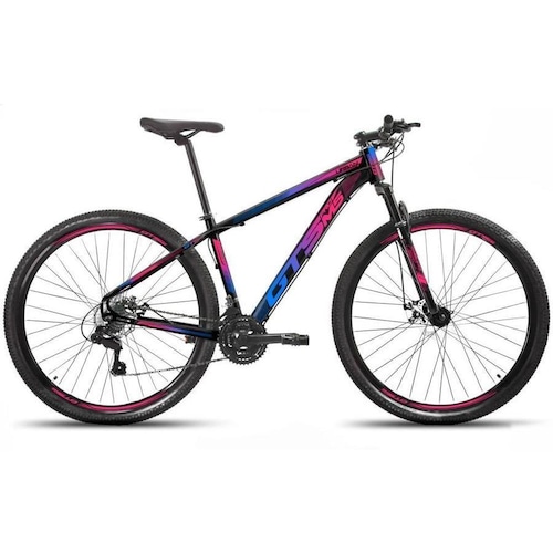 Bicicleta Gts Pro M5 Urban T21 Aro 29 Susp. Dianteira 21 Marchas - Azul/rosa