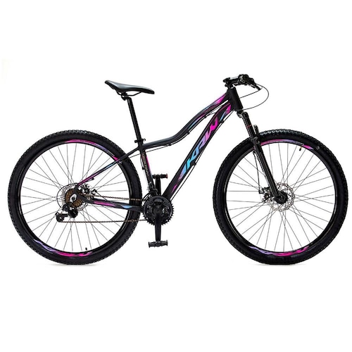 Bicicleta Krw S8 Aro 29 Susp. Dianteira 27 Marchas - Preto/rosa