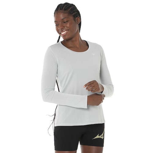 Camiseta Mizuno Manga Longa Nirvana - Feminina Menor preço em Camiseta Mizuno Manga Longa Nirvana - Feminina