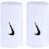 Munhequeira Nike Swoosh Wristbands Doublewide C2 Adulto BRANCO/PRETO