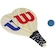Kit de Frescobol Wilson com Capa em Mesh: 2 Raquetes e 1 Bolinha AZUL/VERMELHO