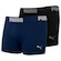 Kit de Cuecas Boxer sem Costura Puma com 2 Unidades - Adulto PRETO/AZUL