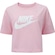 Blusa Cropped Nike Tee Sportswear Essential - Feminina ROSA/BRANCO