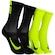 Kit de Meias Nike Multiplier Crew - 2 Pares - 34 a 38 PRETO/VERDE CLA