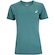 Camiseta ASICS Manga Curta Basic Logo Feminina PETROLEO/CINZA