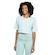 Blusa Cropped Manga Curta Feminina Oxer Estampada VERDE CLARO