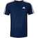 Camiseta Masculina adidas Manga Curta Essentials 3 Listras AZUL ESC/BRANCO