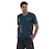 Camiseta Masculina ASICS Manga Curta Respirável de Secagem Rápida Refletiva Mescla PETROLEO/CINZA