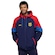 Jaqueta Corta-Vento Barcelona Masculina com Capuz AZUL ESC/VERMELHO