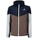 Jaqueta Masculina ASICS com Capuz Recortes MARROM/AZUL