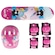 Skate Infantil Spin Unicórnio com Kit Protetor Capacete + 1 Par de Cotoveleira + 1 Par de Joelheira ROSA