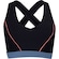 Top Fitness com Bojo Removível Oxer Alça Cruzada Textura Média Sustentação Adulto PRETO/AZUL