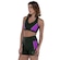 Top Fitness com Bojo Removível Oxer Alça Cruzada Textura Média Sustentação Adulto VERDE ESC/ROSA