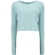 Blusa Cropped Feminina ASICS Manga Longa Cava Tradicional AZUL CLARO