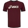 Camiseta Masculina ASICS Manga Curta Meia Malha Raglan VINHO/BRANCO