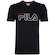 Camiseta Masculina Fila Manga Curta Letter Outline PRETO/BRANCO