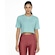 Blusa Cropped Feminina ASICS Manga Curta Malha AZUL CLARO