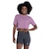 Blusa Cropped Feminina ASICS Manga Curta Malha ROXO CLARO