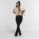 Blusa Cropped FTDNC Manga Curta Malhao BEGE