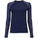 Camiseta de Natação Feminina Oxer Manga Longa Estampada Proteção UV 50+ AZUL ESCURO