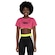 Blusa Cropped Feminina Fit Dance Manga Curta ROSA