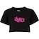 Blusa Cropped Feminina Fit Dance Manga Curta PRETO/ROSA