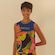Blusa Cropped Regata Feminina Farm Tela Floresta de Leopardo Verde/Azul
