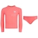 Conjunto Infantil Oxer Camiseta Manga Longa + Sunkini com Proteção UV Menina CORAL