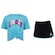 Conjunto Jordan Infantil Nike Jumpman Twinkle FT Camiseta + Bermuda Azul Claro/Preto