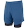 Bermuda Masculina ASICS Malha 2 em 1 Elástico Logo AZUL/AZUL ESC