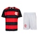 Kit de Uniforme do Flamengo Infantil Braziline Mini Craque Camiseta + Calção PRETO