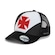 Boné do Vasco da Gama Aba Curva Supercap Trucker Strapback Faixa e Cruz de Malta Adulto PRETO