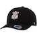 Boné Aba Curva do Corinthians Supercap Patch Bordado Strapback Adulto PRETO