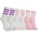 Kit de Meias adidas Cano Médio Crew Juvenil 3 Pares BRANCO/ROSA CLA