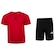 Conjunto Infantil adidas 3 Stripes Bermuda + Camiseta VERMELHO/PRETO