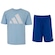 Conjunto Infantil adidas Big Logo Camiseta + Bermuda AZUL CLA/AZUL ESC