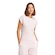 Camiseta Feminina adidas Manga Curta Logo Linear ROSA CLA/BRANCO