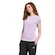 Camiseta Feminina adidas Manga Curta Logo Linear ROXO CLARO/BRANCO