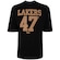 Camiseta do Los Angeles Lakers NBA Masculina Number Twill NB459 PRETO