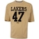 Camiseta do Los Angeles Lakers NBA Masculina Number Twill NB459 BEGE