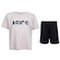Conjunto Infantil ASICS Camiseta + Bermuda CINZA CLA/PRETO