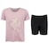 Conjunto Infantil Oxer Camiseta + Bermuda ROSA CLA/PRETO