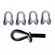 Kit 5 Grampos Clips Cabo de Aço Reparo Aparelho Academia PRATA