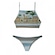Biquini Alto Giro Poliéster Sensitive Halter Top - Adulto AZUL/VERDE