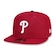 Boné Aba Curva New Era Philadelphia Phillies 5950 Game Cap - Fechado - Adulto VERMELHO/BRANCO