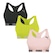 Kit Top Puma Nadador Sem Costura - Feminino - 3 Unidades PRETO/VERDE CLA